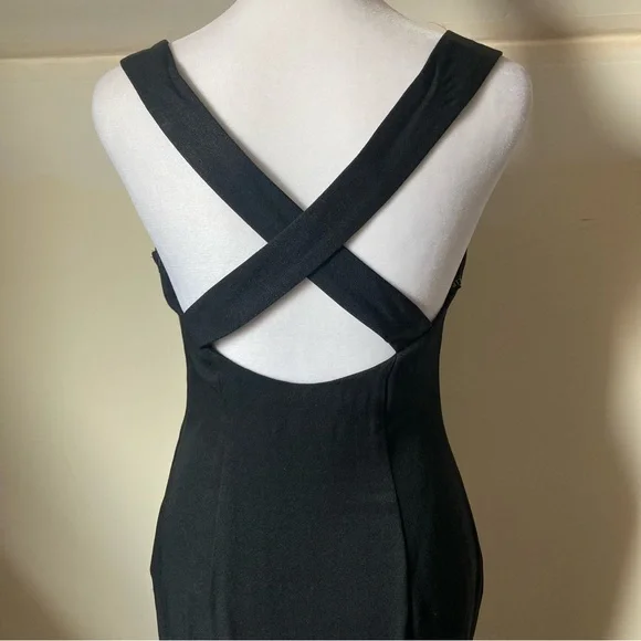 Jessica McClintock Vintage Black Strappy Cocktail Dress size 5/6 - Picture 6 of 6